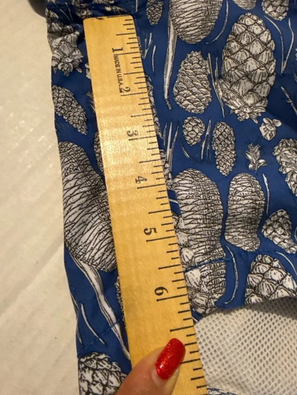 Ocean Pacific Swimming Trunks Blue and White Pine Cone Size 2XL